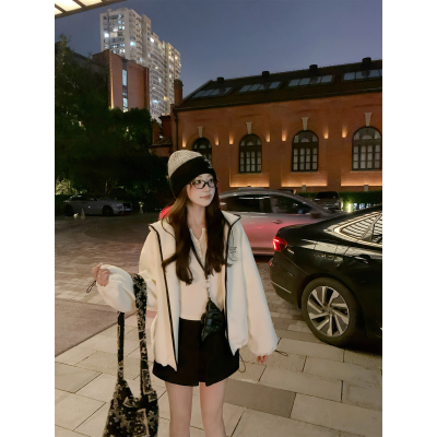 FFBLUE短休闲外套摇粒绒保暖连帽