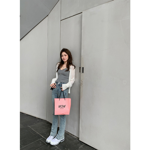 夏季 白色针织防晒开衫 弥夏晚风 披肩显瘦设计感小众上衣 BLUE