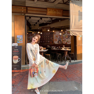 FFBLUE花边防晒t休闲半裙套装