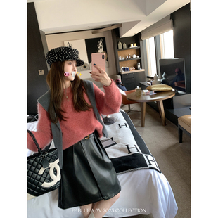 两色百搭好穿不规则中裙简约通勤A字半身裙冬 米兰漫步 BLUE