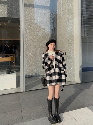 FF BLUE  慵懒 永不过时浴袍款手工双面尼羊毛大衣