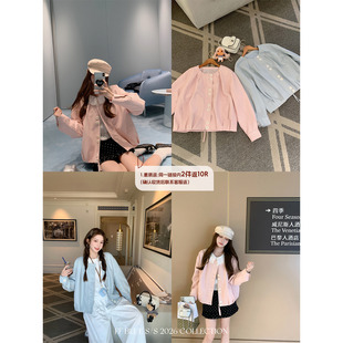 55棉两色圆领设计感皮衣拉链短款 杜比甜心 韩系百搭外套 BLUE