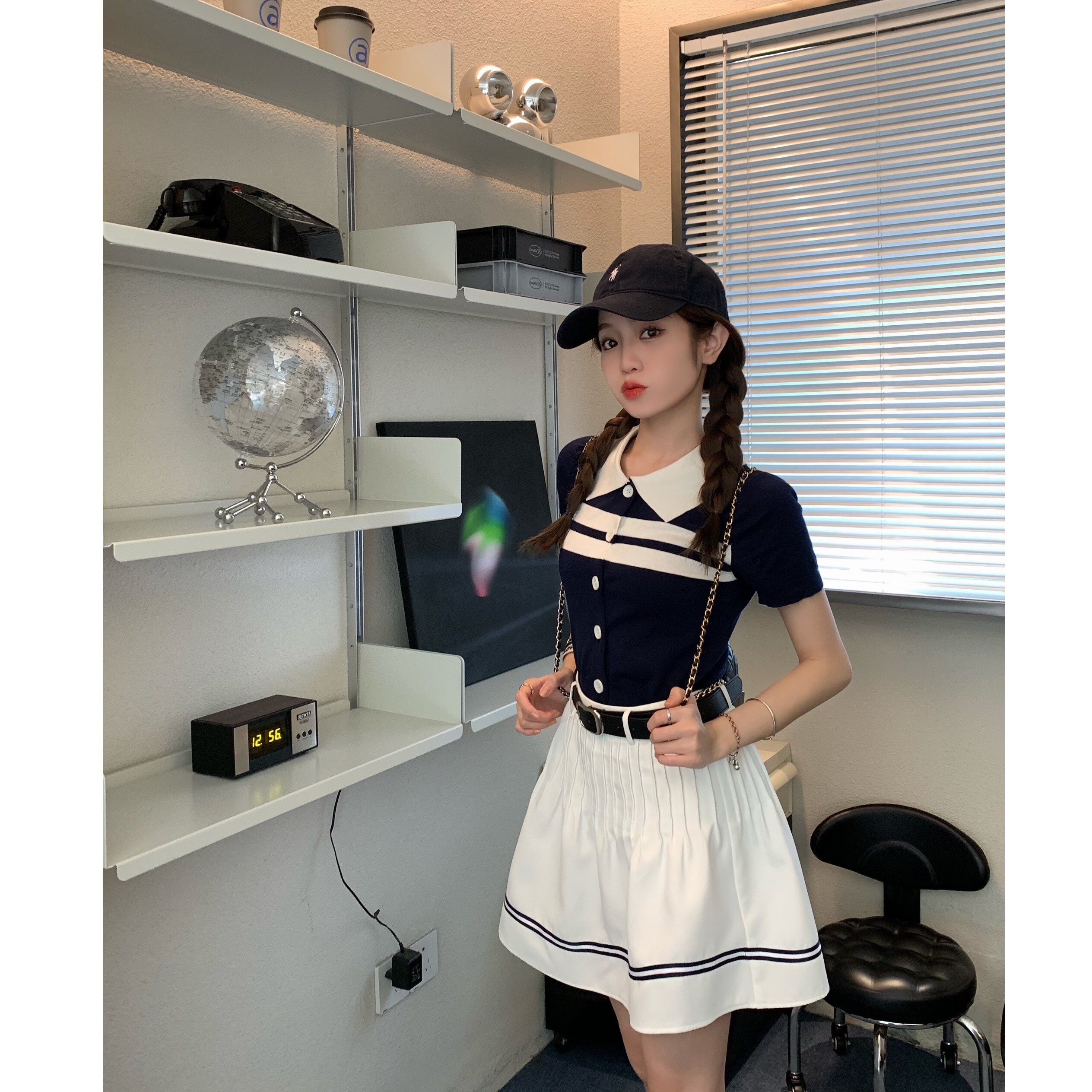 FFBLUEpolo学院风套装时髦