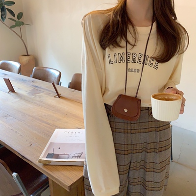 长袖韩版厚字母精梳棉