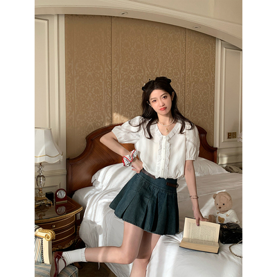 FFBLUE法式蕾丝花边衬衫