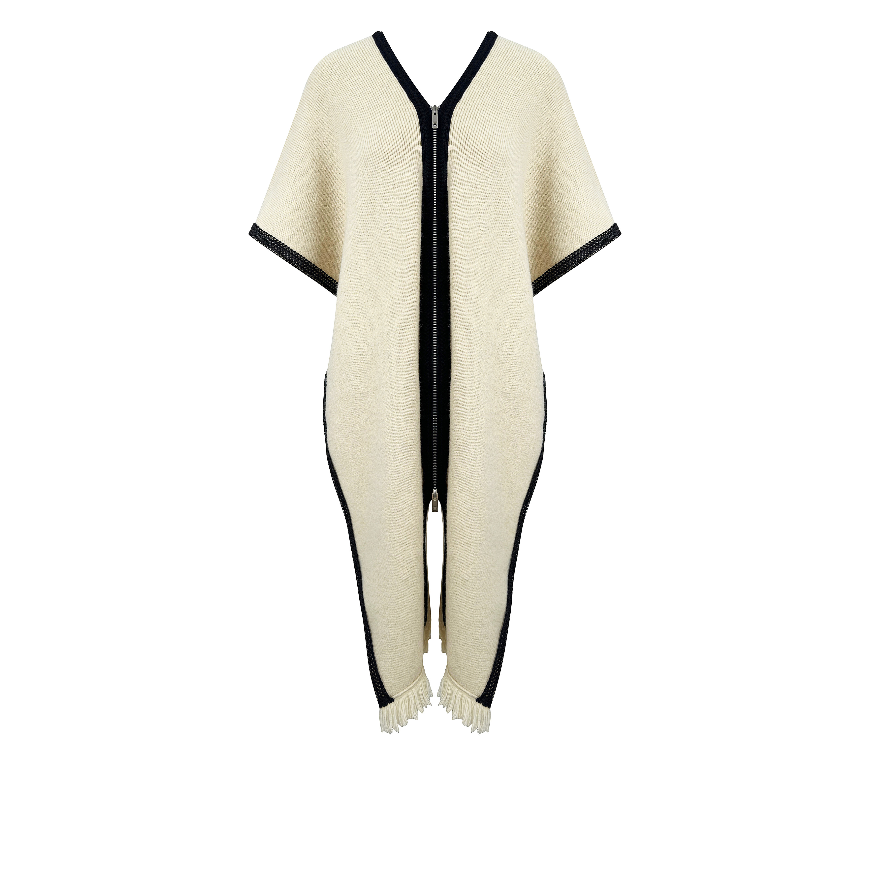 米色针织大斗蓬披肩M1254741