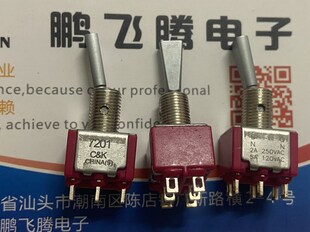 原装美国C&K 直插6脚2档钮子开关 7201P3YZQES 摇头摇臂拨动开关