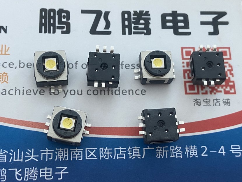 原装美国C&K 贴片5脚8*8*6轻触带白灯开关 K5ATWH43GP 微动按键