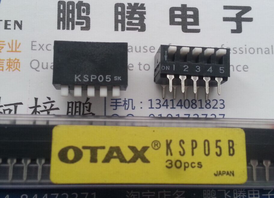 原装日本OTAX KSP05B 直插侧拨5P 拨码开关5位 琴键式编码 2.54mm