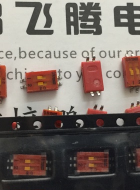 全新美国C&K 贴片2位拨码开关TDA02H0SK1R 1.27MM红色贴膜耐高温