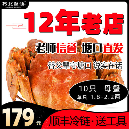 兴化大闸蟹2两鲜活10只大闸蟹