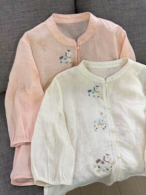 2026新款新中式国风苎麻上衣刺绣烧花夏季清凉感宽松舒适减龄