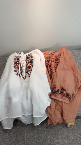 2026新款高品质苎麻刺绣衬衫女夏季新款休闲甜美减龄文艺气质上衣