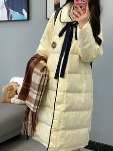校供感可愛保暖羽絨服冬 jk外套女系帶鴨絨中長款 神仙club