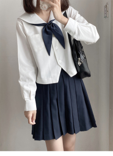 【神仙club】jk水手服基础款衬衫  学院风白无本札幌巾纯色衬衣女