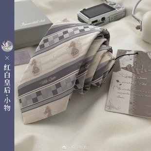 紅 白皇后 神仙club 學院風棋盤格領帶 領結現(xiàn)貨 原創(chuàng)JK