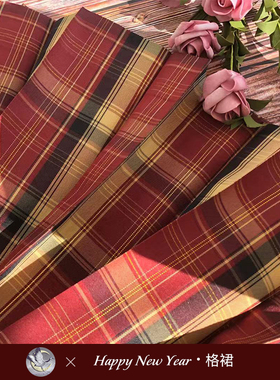 【神仙club】原创JK格裙正统学院风红色新年款 圣诞短裙百褶裙女