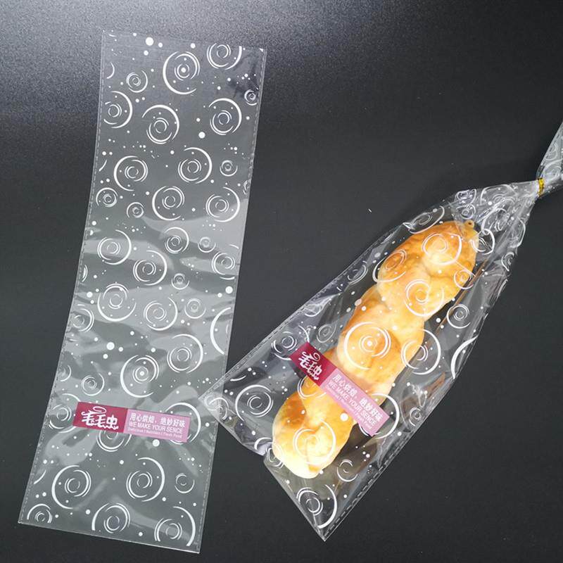 毛毛虫面包包装袋 长条透明法棍排包饼干泡芙食品烘焙包装袋100个