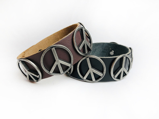 雷鬼和平反战日手绳皮绳情侣手链女手镯时尚潮男饰品皮革手链手镯