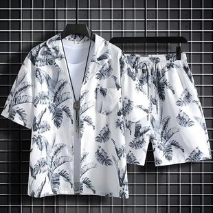 短袖 男装 速干衣服海边旅行穿搭情侣夏装 夏季 短裤 男士 薄款 沙滩套装