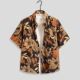 巴洛克古着vintage衬衫 男夏天宽松夏威夷度假海岛风碎花短袖 衬衣