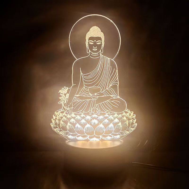 如来佛祖释迦摩尼佛愿灯佛像佛前供灯可做长明灯小夜灯佛经装饰灯