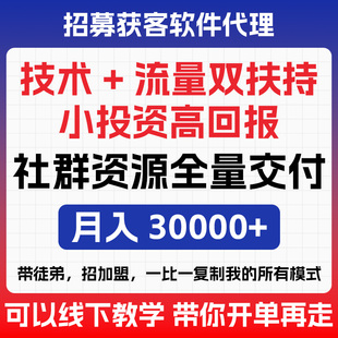 招共创操盘手抖音截流软件代理商招募技术流量双扶持带徒弟招代理