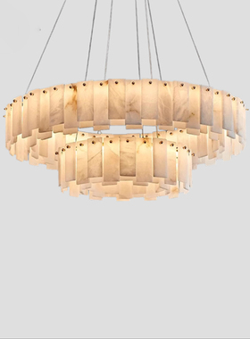 全铜西班牙天然云石客厅吊灯现代简约大气高档轻奢餐厅大厅卧室灯