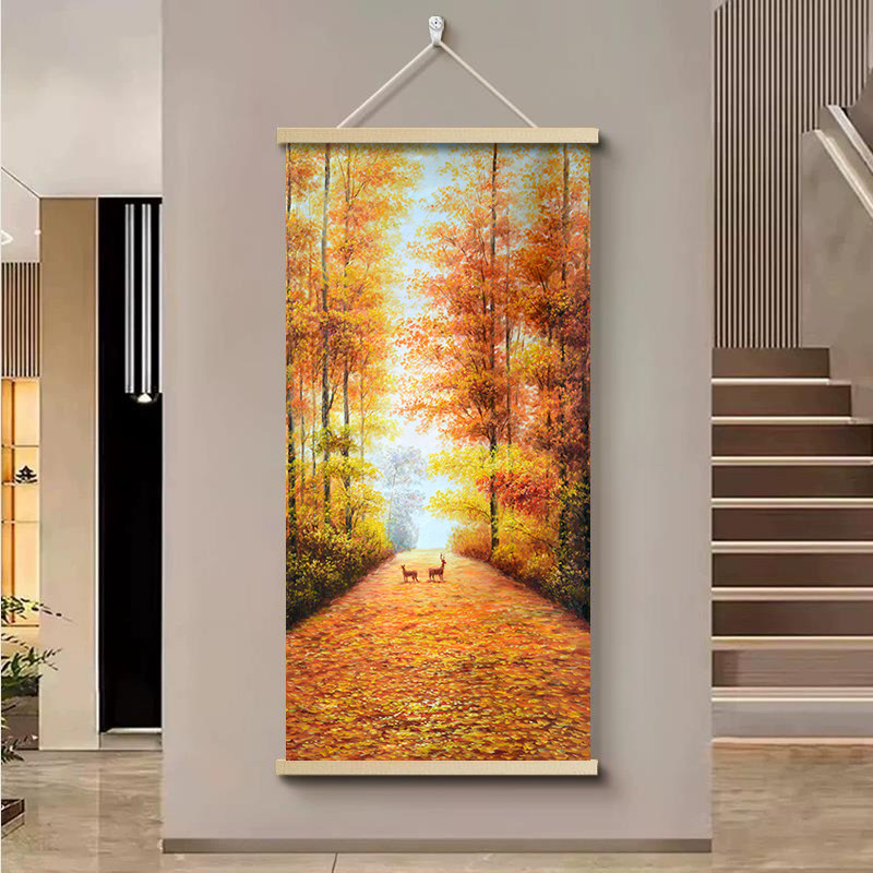 黄金大道发财树装饰画客厅玄关走廊背景墙挂画餐厅书房壁画山水画