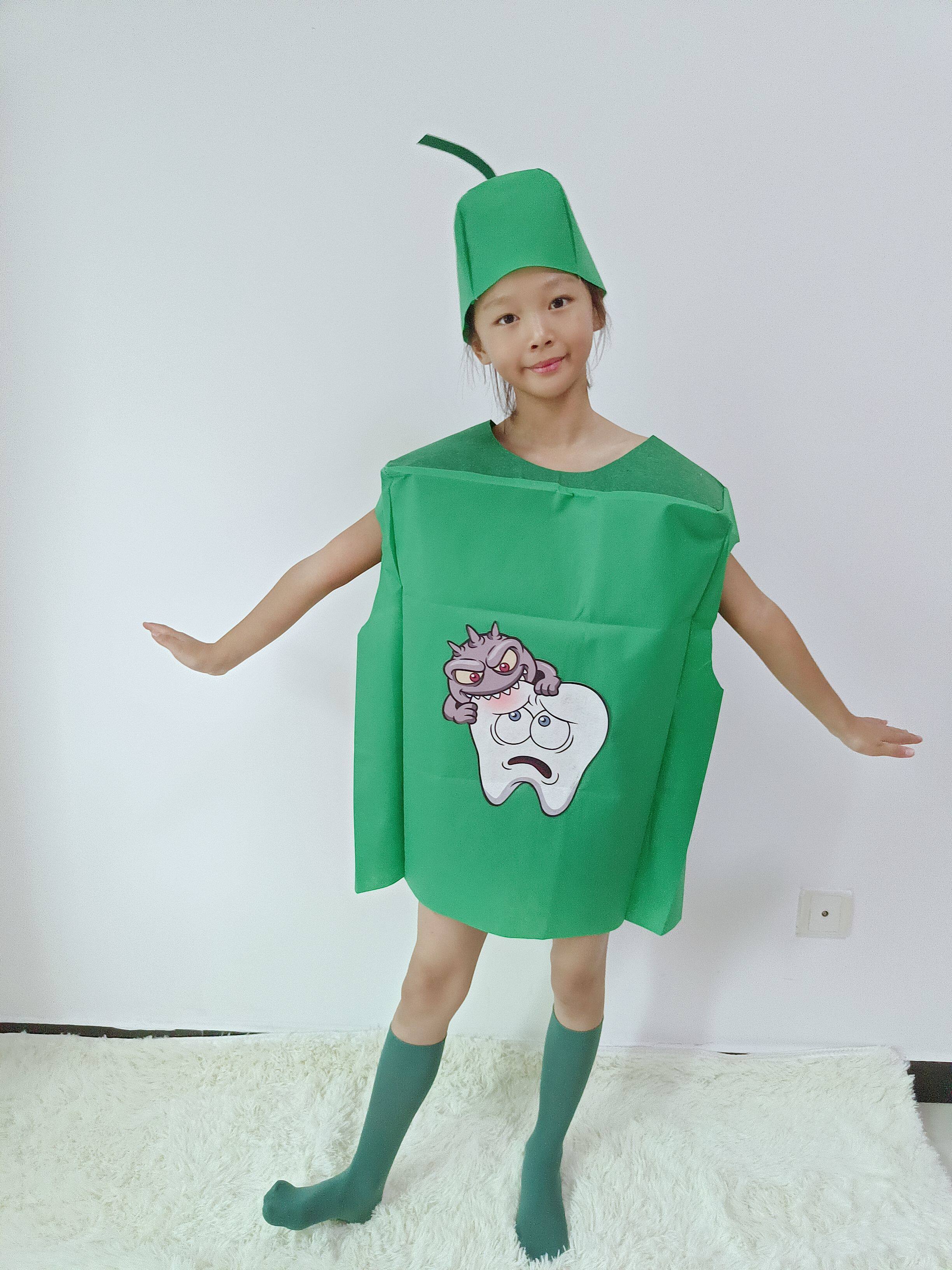 儿童牙细菌大作战表演服装幼儿园牙齿蛀牙黑牙齿演出衣服情景剧服