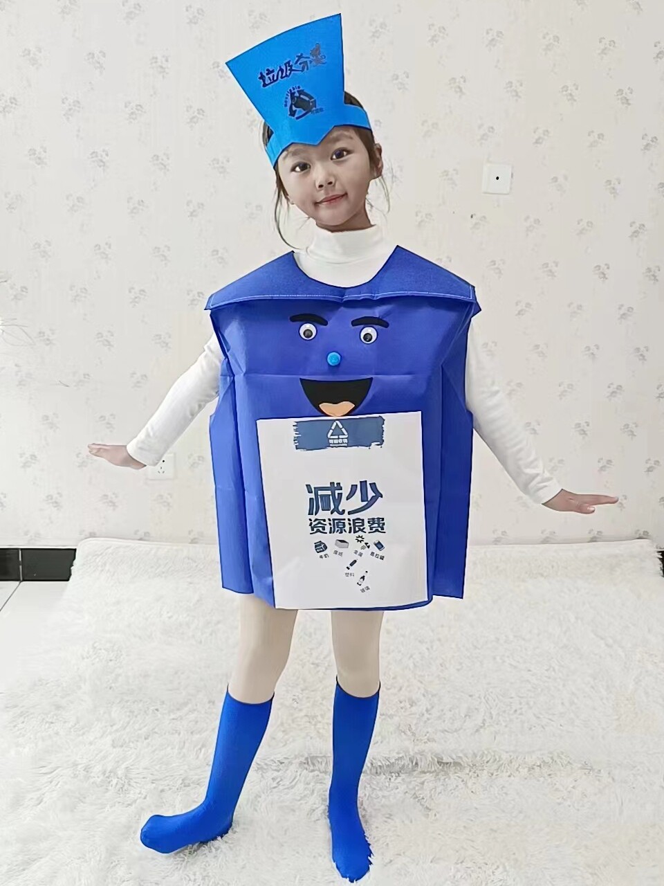 儿童环保手工衣服幼儿园宣传教育垃圾分类表演道具亲子走秀服装
