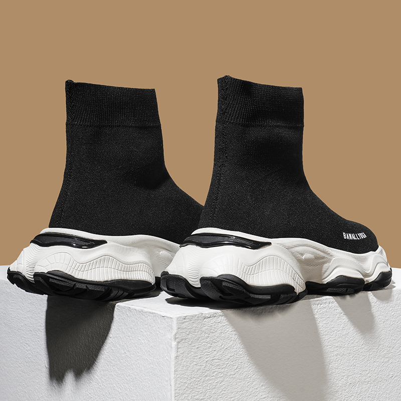 高帮鞋男袜子鞋厚底增高时尚潮流