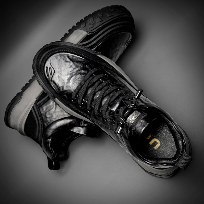 秋冬款2025真皮防水皮面休闲鞋男