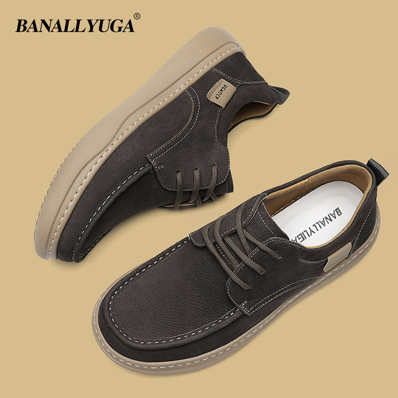 男士休闲鞋秋季透气真皮小白鞋软底轻便板鞋厚底防滑男鞋潮流鞋子