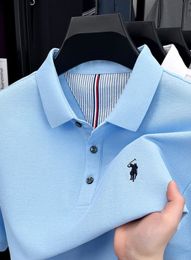 【奥莱品牌折扣】保罗纯棉Polo衫男士短袖刺绣小马标夏季翻领t恤