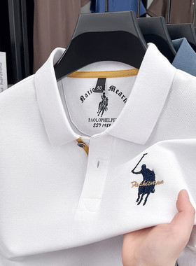 奥莱折扣正品保罗高端纯棉翻领POLO衫男夏季小马标丝光棉短袖t恤