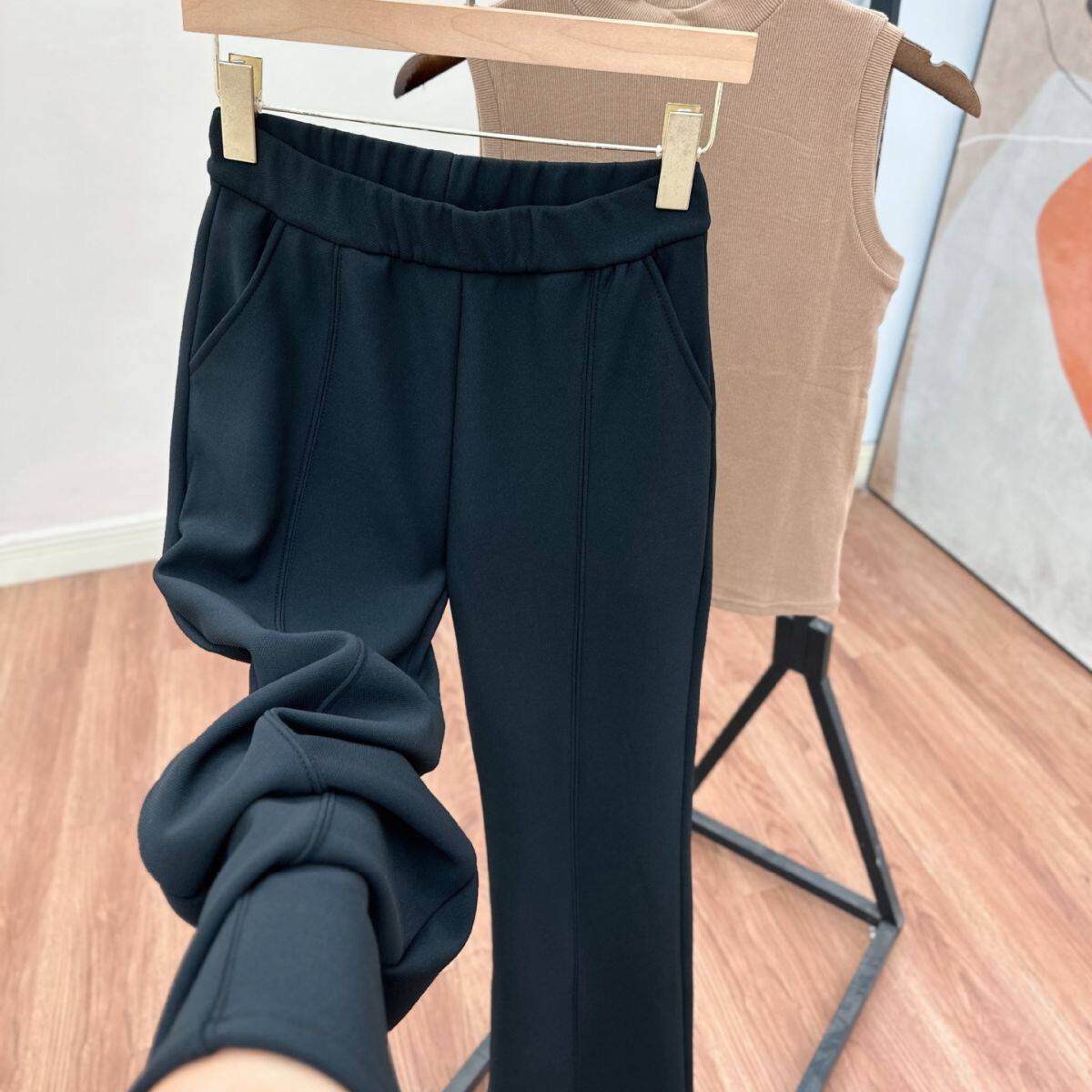 【加绒美人裤】冬女装麻羊羔绒显瘦微喇休闲女裤子休闲裤欧美风