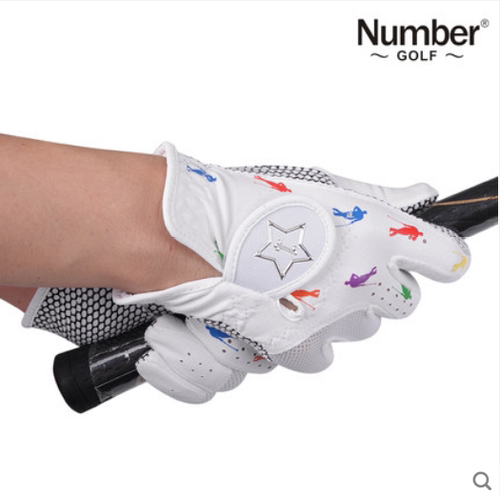 正品Numbe儿童高尔夫手套NL-19一双装男女青少年PU手套golf手套