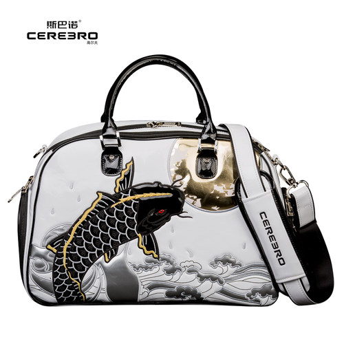 CEREBRO/斯巴诺 高尔夫衣物包 中国风衣服包独立鞋袋3D刺绣鱼跃