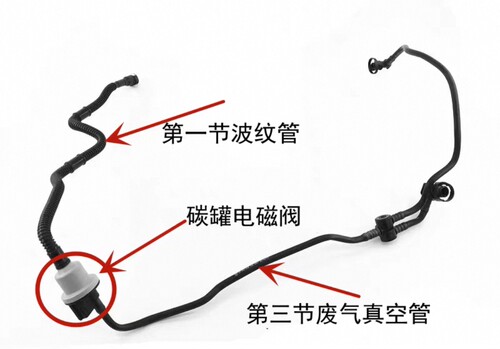 凌渡1.4T高尔夫7朗逸速腾新明锐途岳EA211活性碳罐电磁阀废气管子