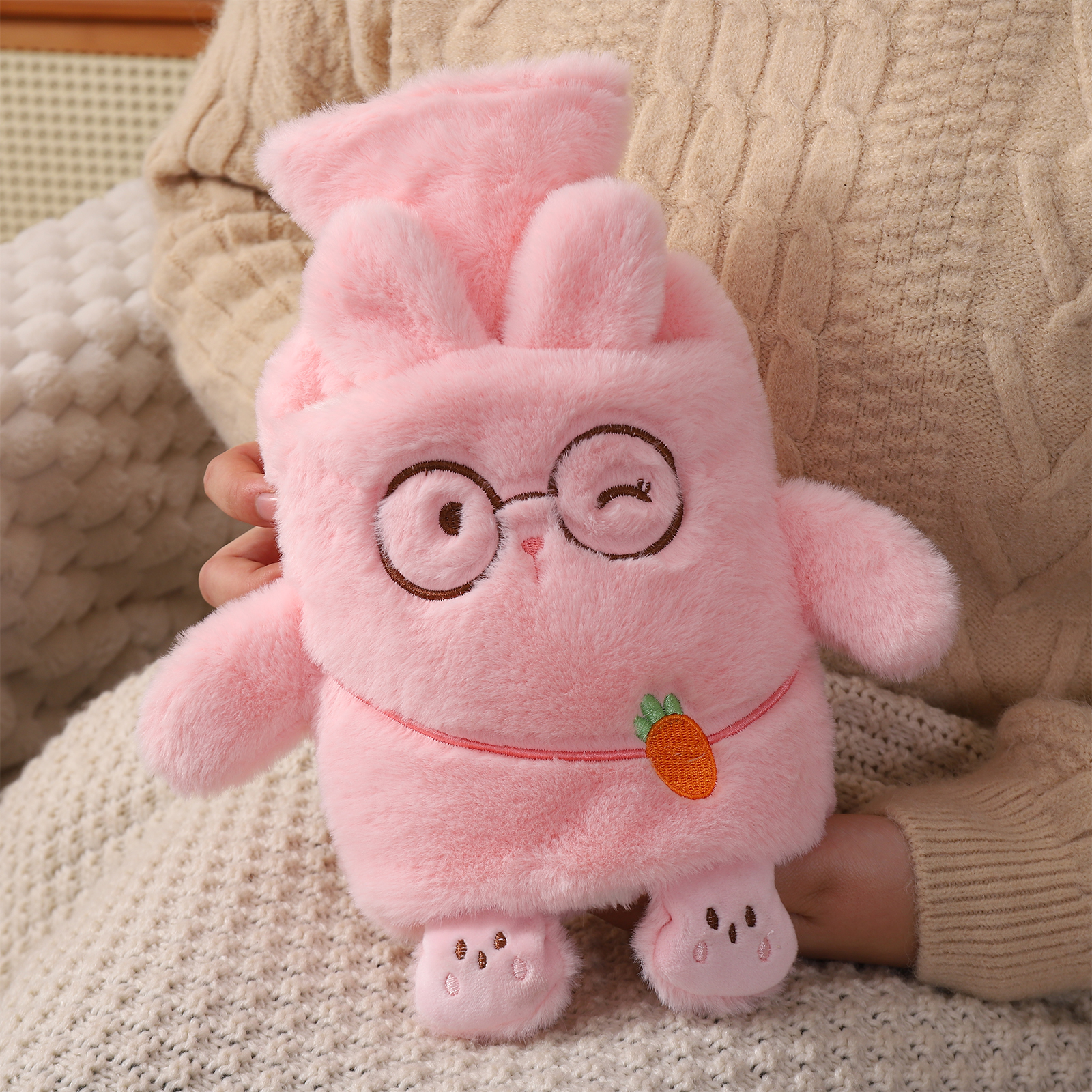 冬季可爱毛绒加厚保暖热水袋