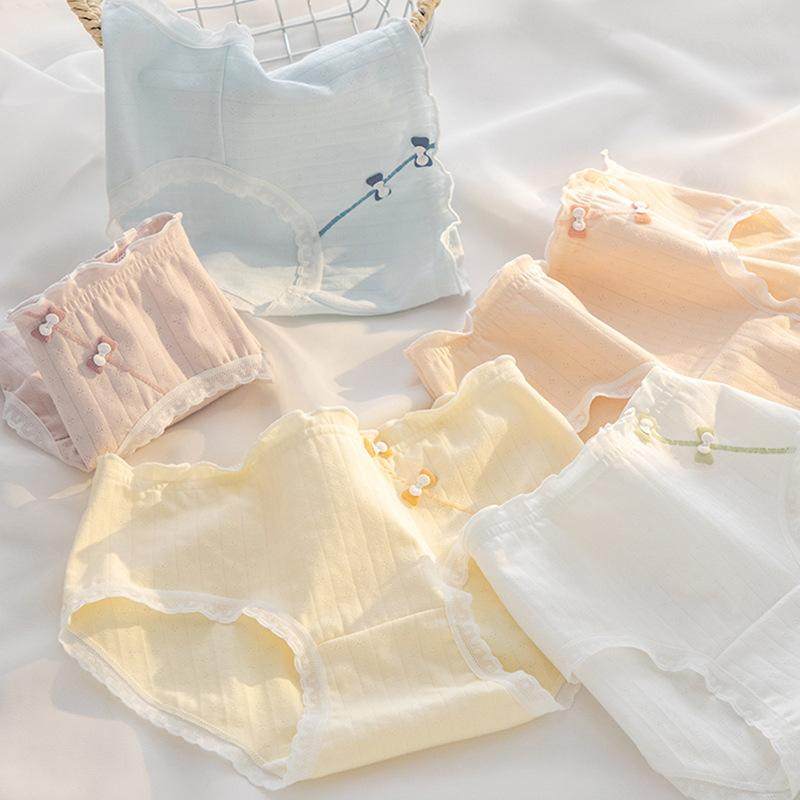 女士内裤女国风抗菌纯棉裆新款甜美透气中腰少女学生三角短裤头,女士内衣/男士内衣/家居服,女三角裤,淘宝优惠券,粉丝福利购,淘宝优惠卷