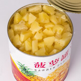 绿河罐装凤梨菠萝扇块罐头3公斤整箱4大罐商用整箱披萨水果烘焙