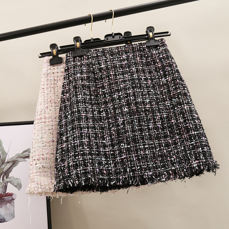 小香风半身裙女粗花毛呢短裙高腰a字包臀裙格子2019秋冬新款ins潮|ruв категории Женская одежда, юбка - от Buy2taobao.com для оказания профессиональной услуги покупки агента Taobao