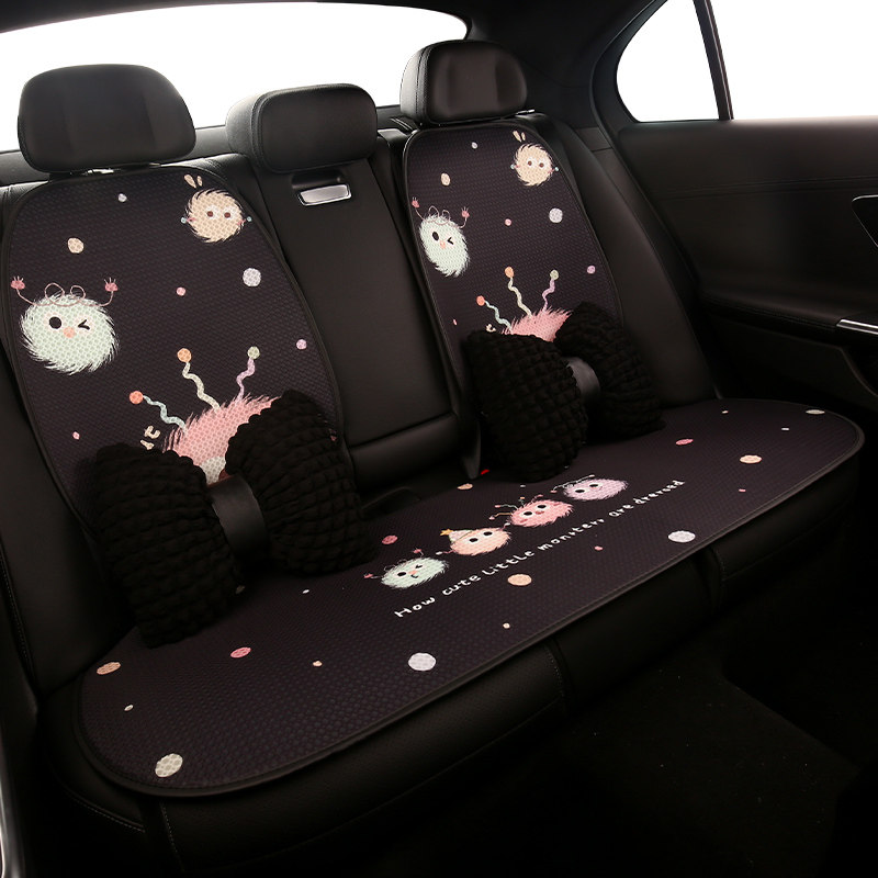 汽车坐垫四季通用半包座垫三件套后排座椅套单个新款冬季车垫女神