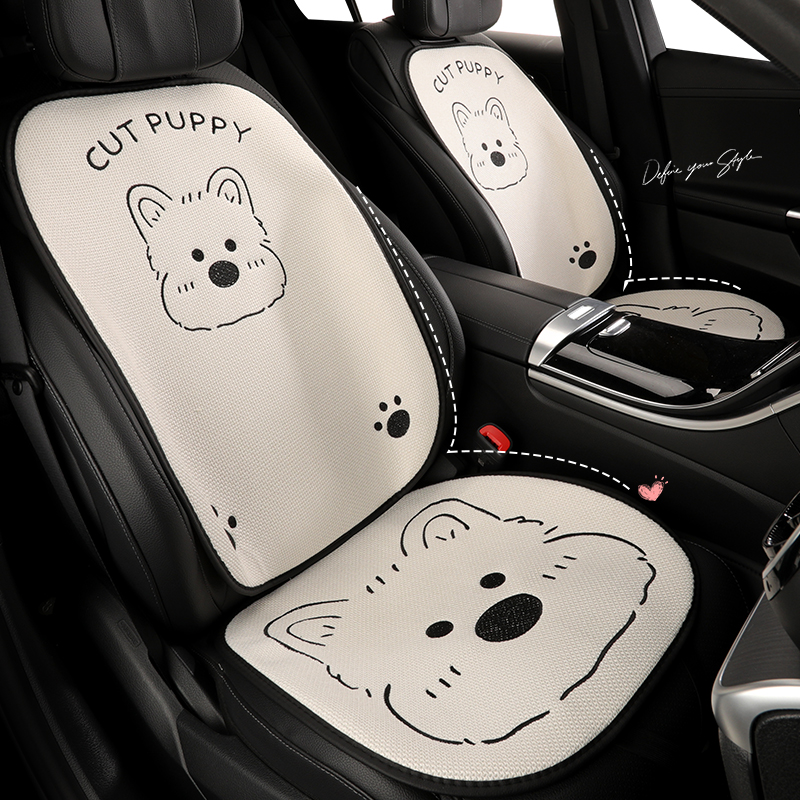 新款汽车坐垫四季通用半包座垫夏季薄款凉垫座椅套透气新款三件套