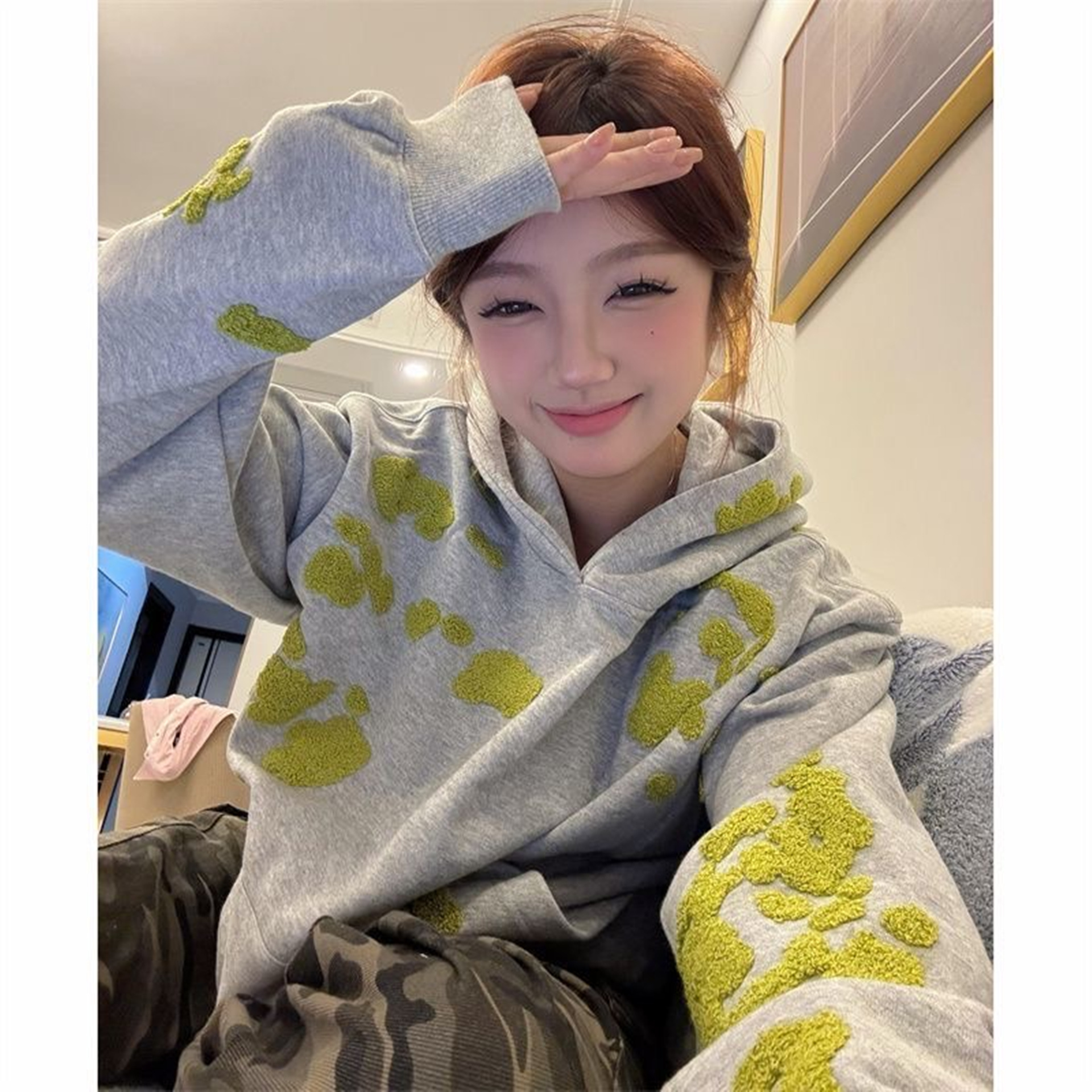 小众高级感加厚慵懒风帽衫卫衣女