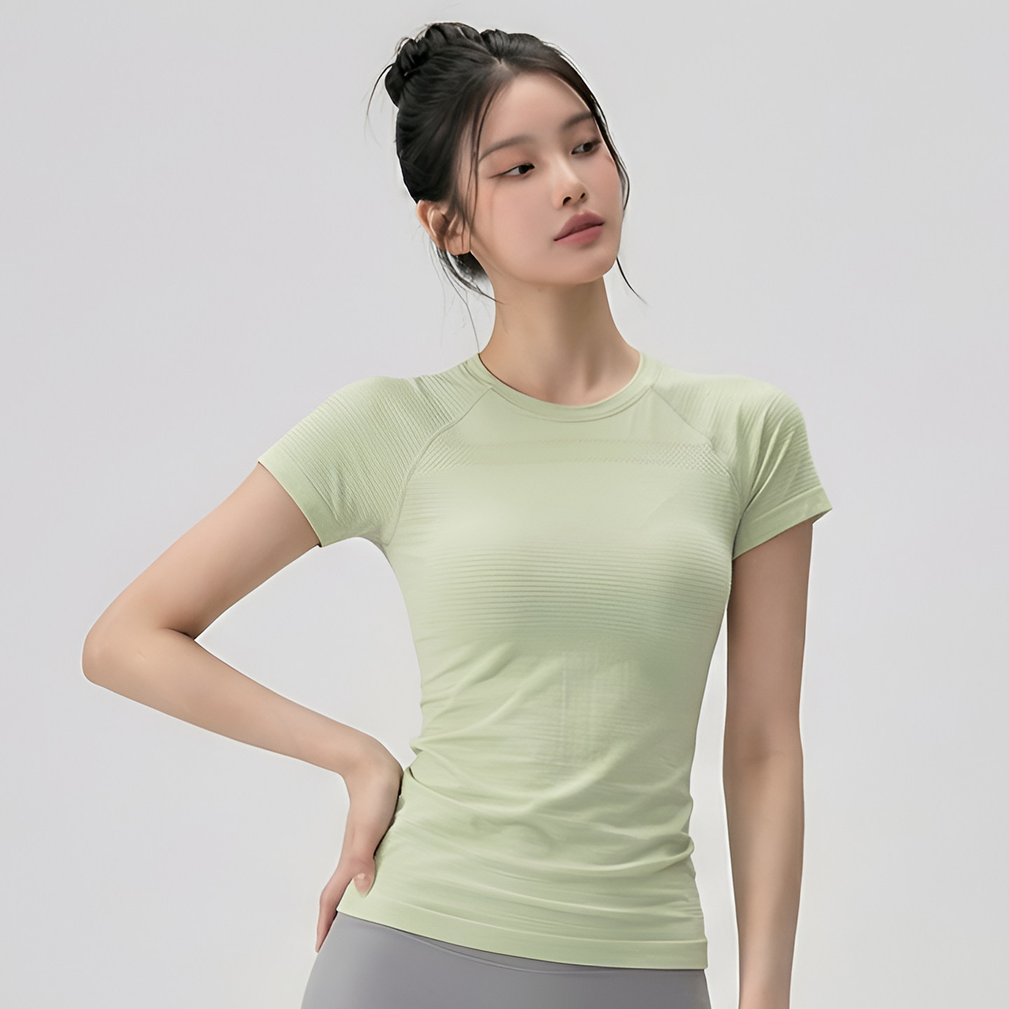 瑜伽健身服显瘦修身短袖T恤锦纶