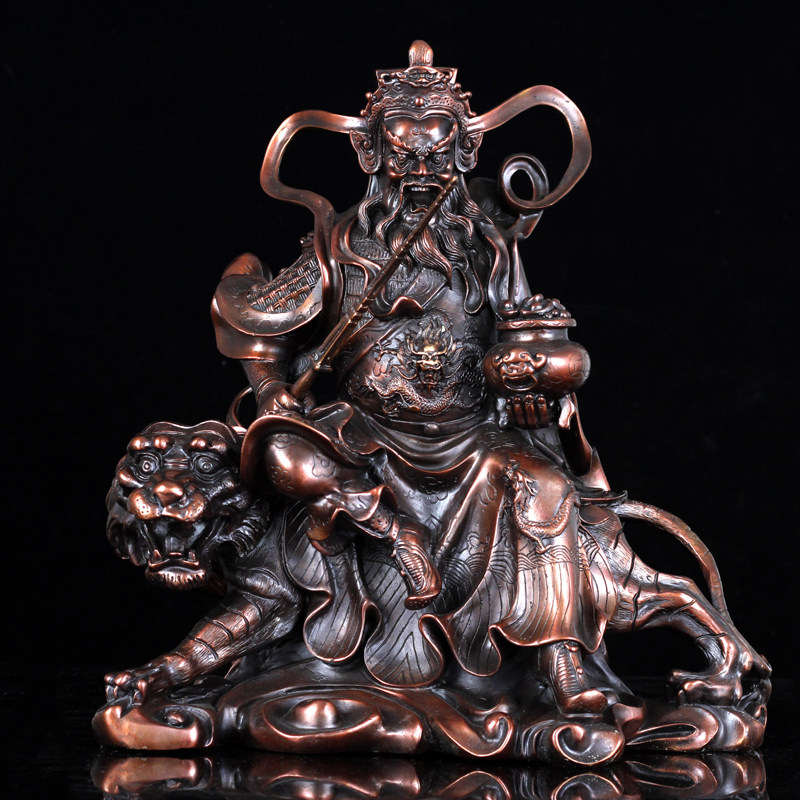 纯铜财神赵公明佛像风水工艺品