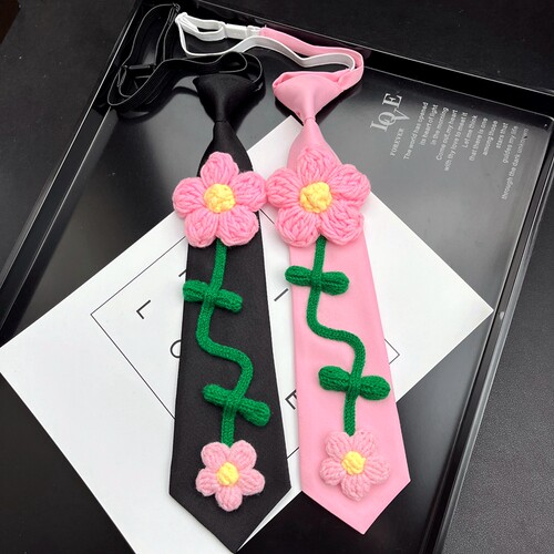 文艺撞色花朵小众摄影搭配领带